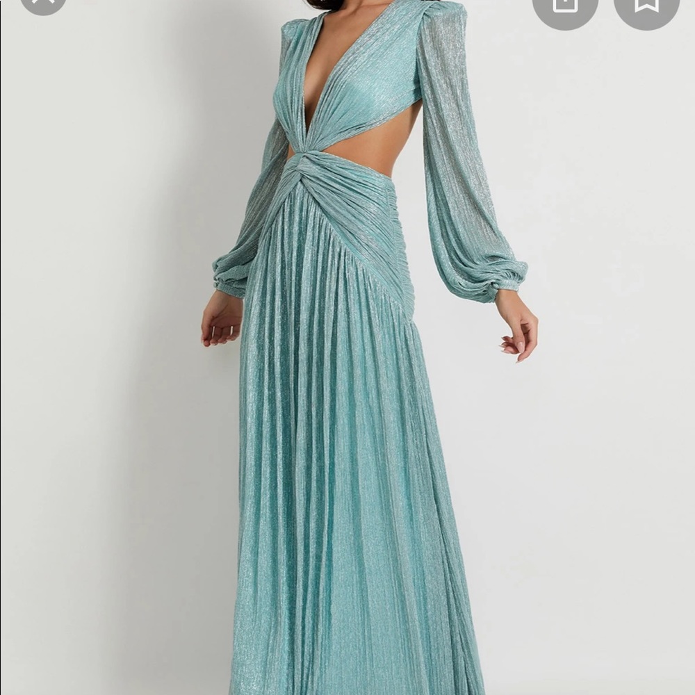 ISO Patbo Lurex Gown in blue size 8!